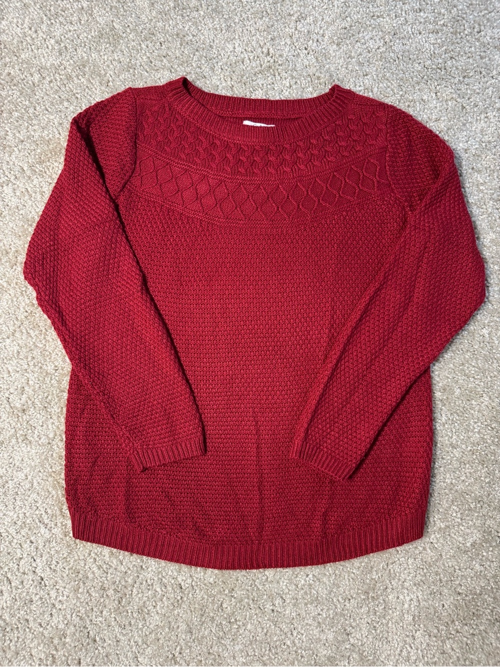 croft & barrow Red Textured Crewneck Sweater
